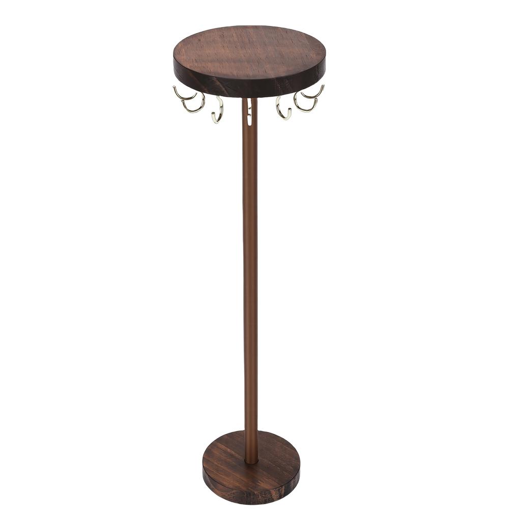 Necklace Organizer Rack Solid Wood Display Storage Desktop Jewelry Holder Stand Hanging Prop with Hook