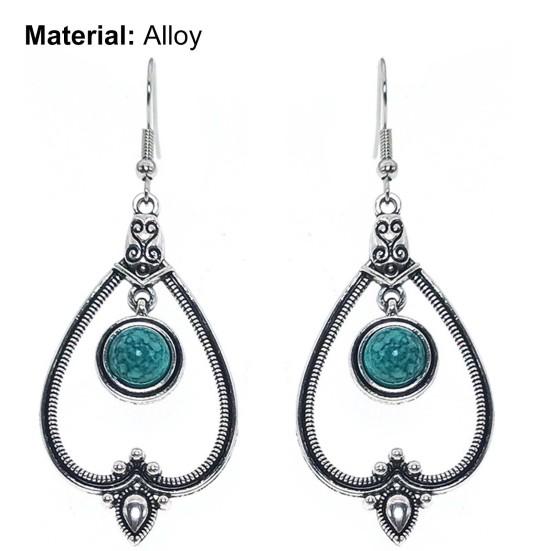 1 Pair Ear Ornament Waterfall Shape Bohemia Style Ultra-Light Long Hanging Vintage Drop Earrings for Women
