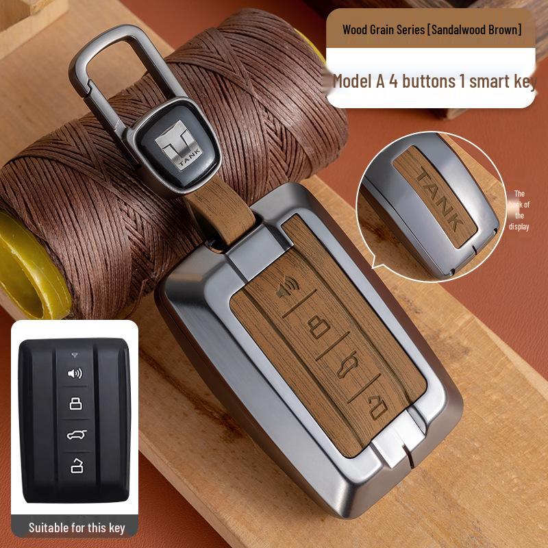 Zinc Alloy Tank 300/400/500 Car Key Shell with Full Wrap & Buckle