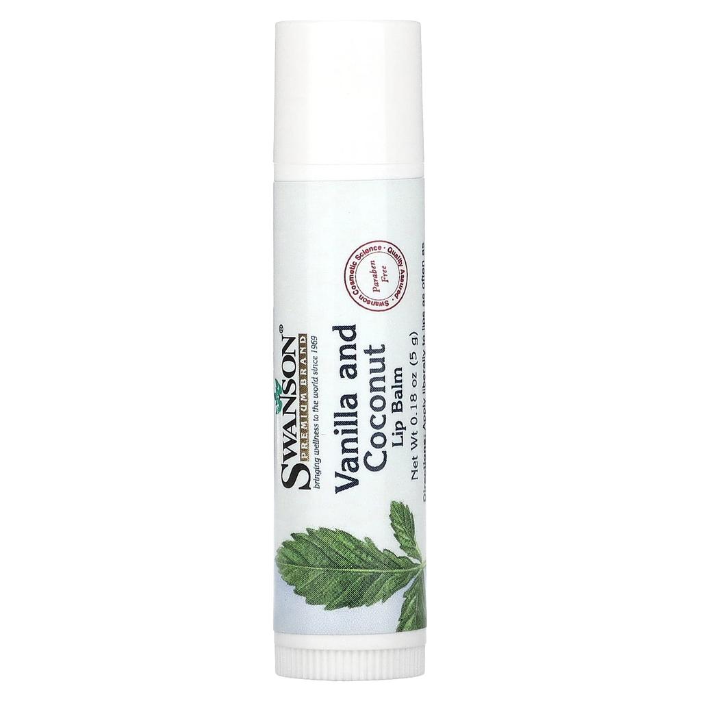 Swanson, Lip Balm, Vanilla & Coconut, 0.18 oz (5 g)
