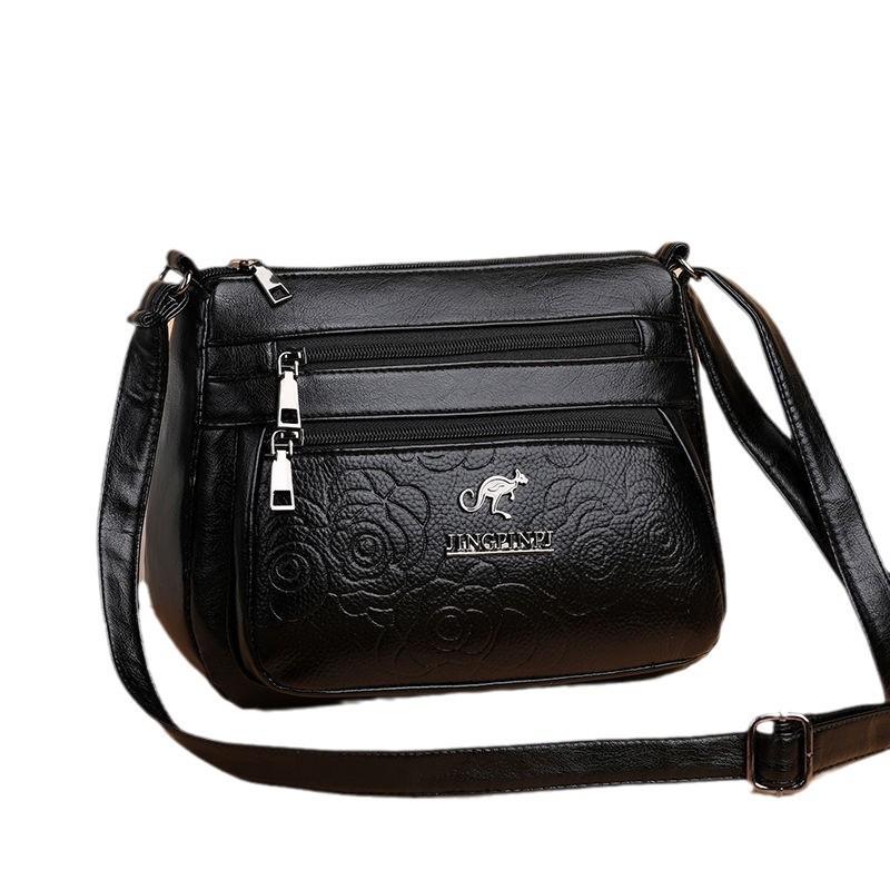 Kangaroo Womens Pattern Single Shoulder Crossbody Bag Black Bags Decoration