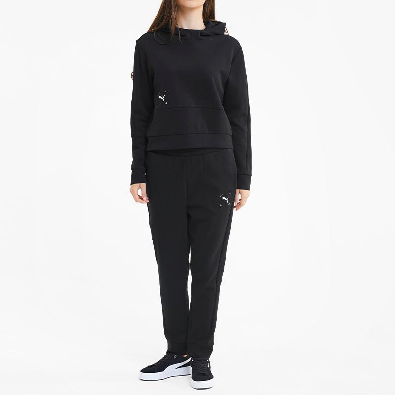 Puma Nu-tility Graphic Hoodie Sweatshirt Women Tops Black 585257-01