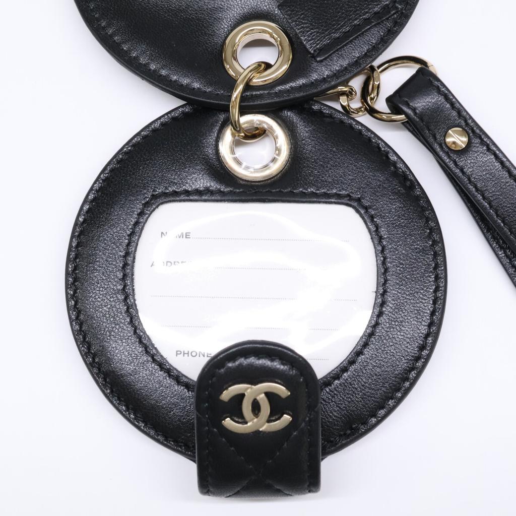 CHANEL [Excellent Condition] GHardware Matelasse Lambskin Name Tag, No. 28 charm blackUsed