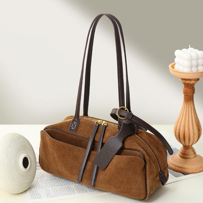 Bowling Bag Commuting Large Capacity Boston Genuine Leather Hand-held Shoulder Bag