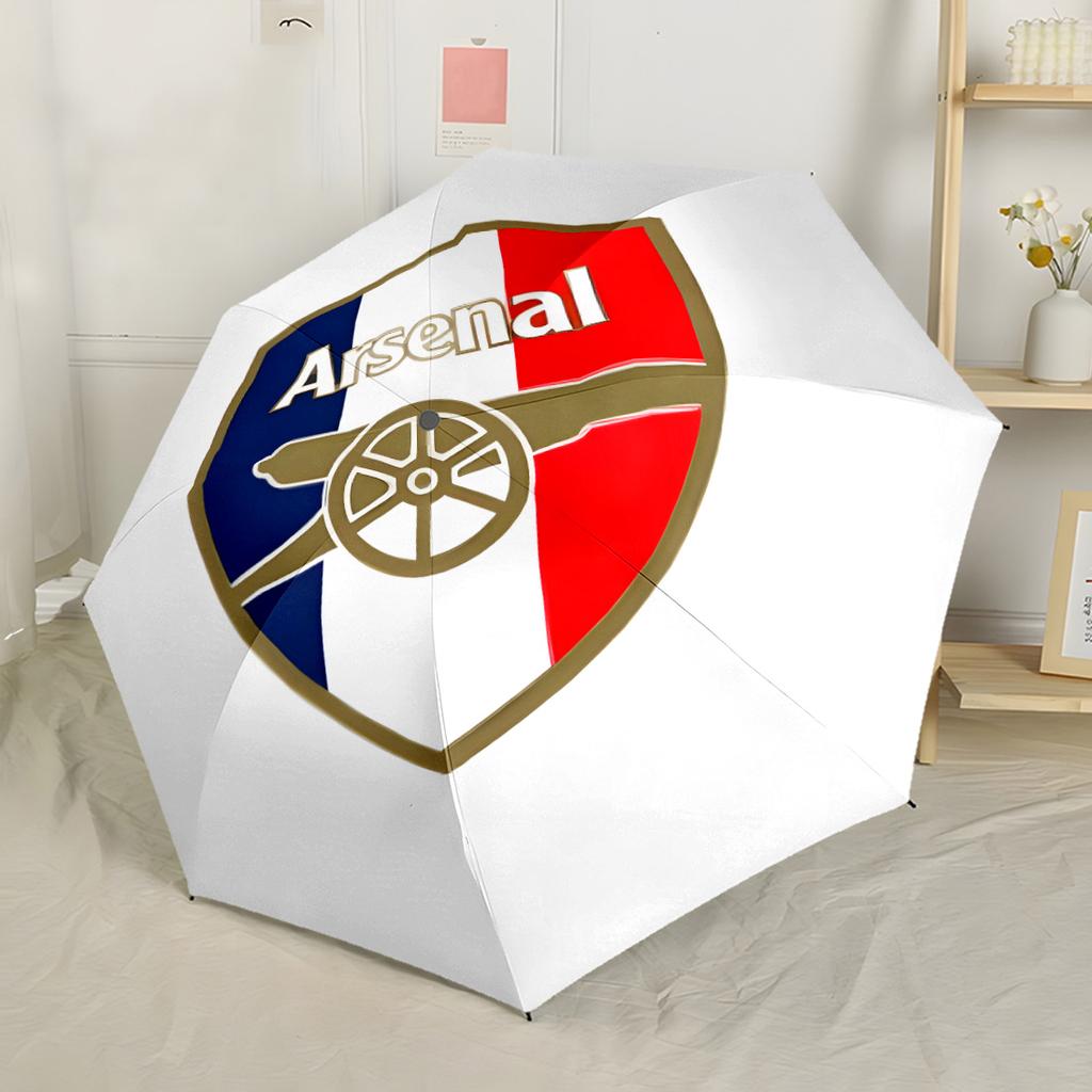 Arsenal Football Club Crest Automatic Umbrella Retractable Design with 8-Rib Durability Compact Design Travel Essential Compact Folding Umbrella