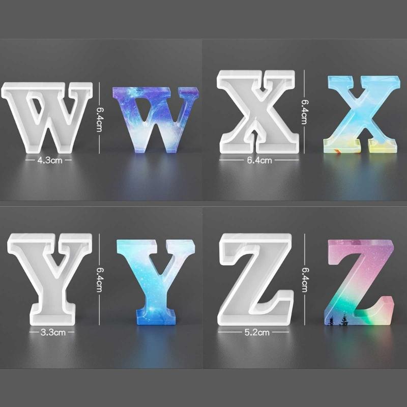 Silicone Pendant Mold Clay Molds Letter Shaped Silicone Keychain Moulds Pendant Accessories Gift for Hand Making Lover