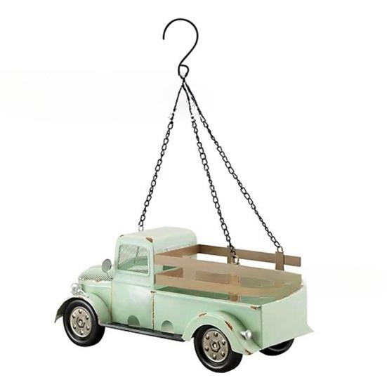 Vintage Truck Bird Feeder, Outdoor Retro Pickup Bird Feeder, Rustic Hanging Bird Feeder, Wild Bird Feeder for Farmhouse Patio Garden Backyard Decor