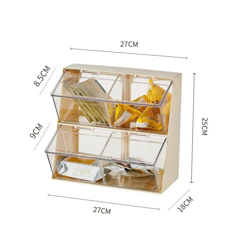 Scatola Trasparente per Bustine di Tè Scatola Contenitore in Acrilico Divisore per Scatola di Contenuto Scatola per Bustine di Tè Scatola Ordinatrice per Capsule di Caffè Serbatoio di Conservazione Sigillato