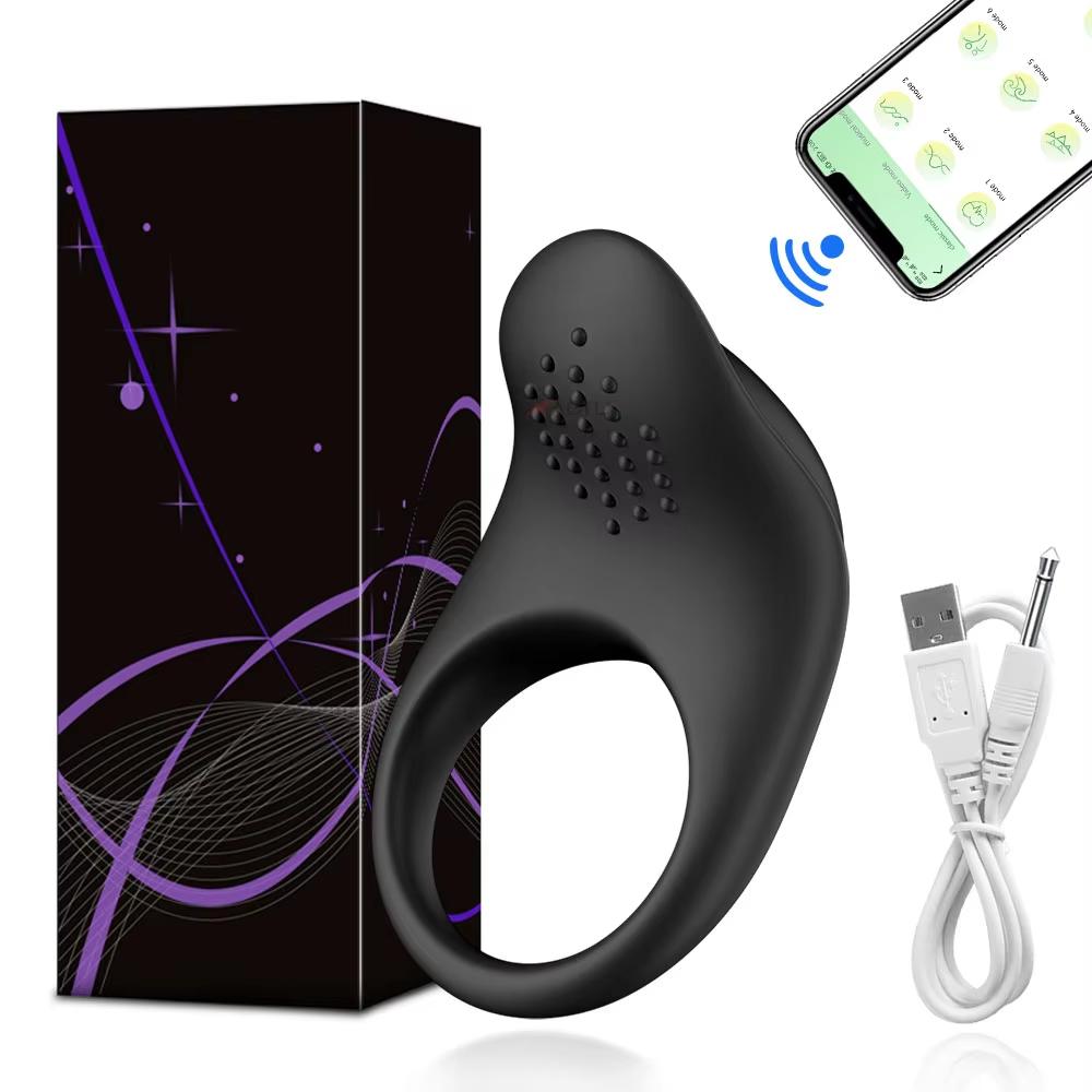 APP Control Penis Ring Vibrator for Men Delay Ejaculation Cock Ring Sex Toys Lock Penisring Cockring Adult Male Sex Supplies 18+