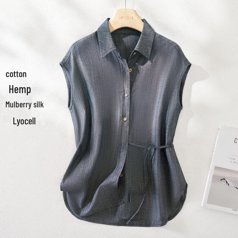 

Женская блузка IHIMI из шелка, конопли и лиоцелла на завязках 2XL