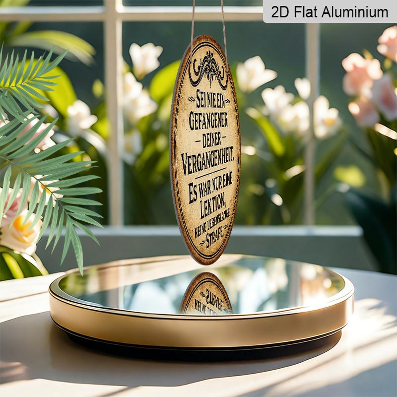 2D Flat, 1pc 7.87*7.87 Inch Round French Aluminum Sign, Vintage Decorative Plaque About "Lessons of the Past", "Life Philosophy" Decorative Plaque