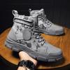 Autumn Winter Camouflage Shoes for Men Fashion Outdoor Male Booties  Cotton Boots with Added Fluff Chunky Desert Ankle Boots