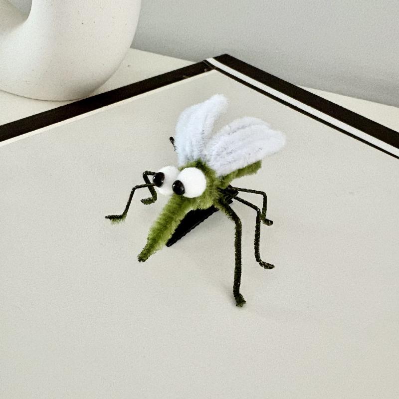 Charming Insect Spring Hair Clip; Mosquito Hairpin Plush Toy; Children's Humorous Prop; Girls Decor & Photo Accessory