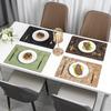 Colors Washed Cowhide Pattern PU Leather Placemats,Heat Resistant Kitchen Table Mats,Waterproof Wipeable for Party Decoration