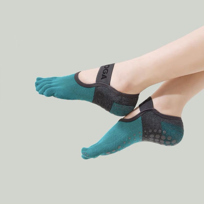 

Носки для пилатеса профессиональные нескользящие носки носки с пальцами летние гольфы носки для йоги в помещении женские дышащие фитнес спортивные носки Green
