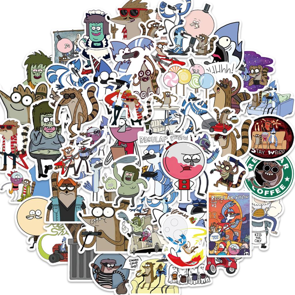 52Cspack Tv Regular Show Stickers Cartoon Anime Vinyl Decals For Phone Case Notebook Scrapbooking Decor