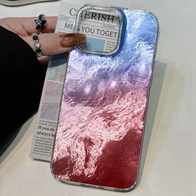 Gradient Glacier Texture Girls Women Phone Case For Apple iphone 15 16 14 13 Pro Max 16e 12 11 7 8 Plus XR SE Fundas Cover