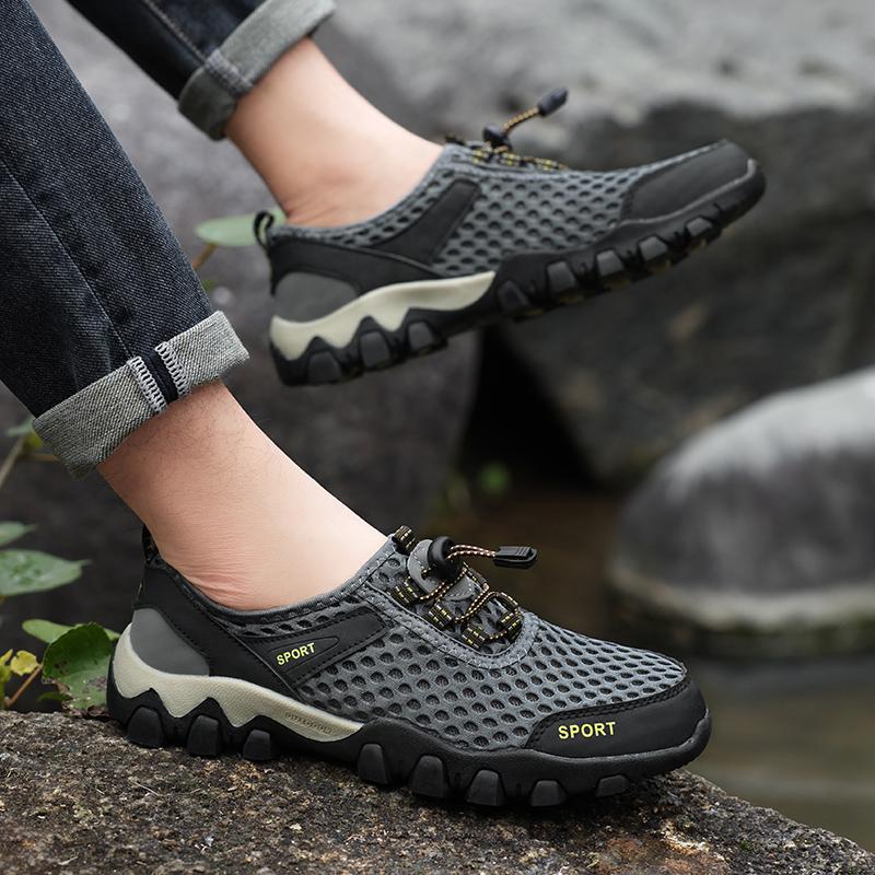 Men Hiking Sports Shoes Breathable Mesh Sneakers for Camping Trekking Man Trainers Outdoor Sports Shoes Anti-slip Hiking Shoes