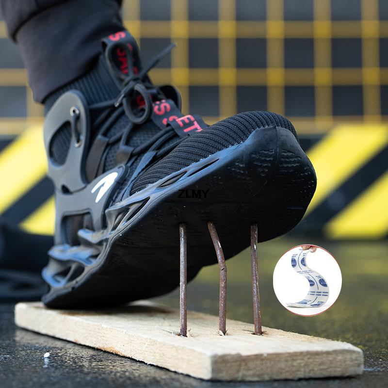 Pánské bezpečnostní boty kotníkové boty s ocelovou špičkou odolné proti propíchnutí bezpečnostní pracovní obuv lehká průmyslová pracovní tenisky proti rozbití pánské boty