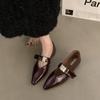 Fashion Flat Shoes Women's Plus Size Women's Shoes 41 42 43 Spring and Autumn 2025 New French Pointed Women's Mary Jane Shoes Loafers