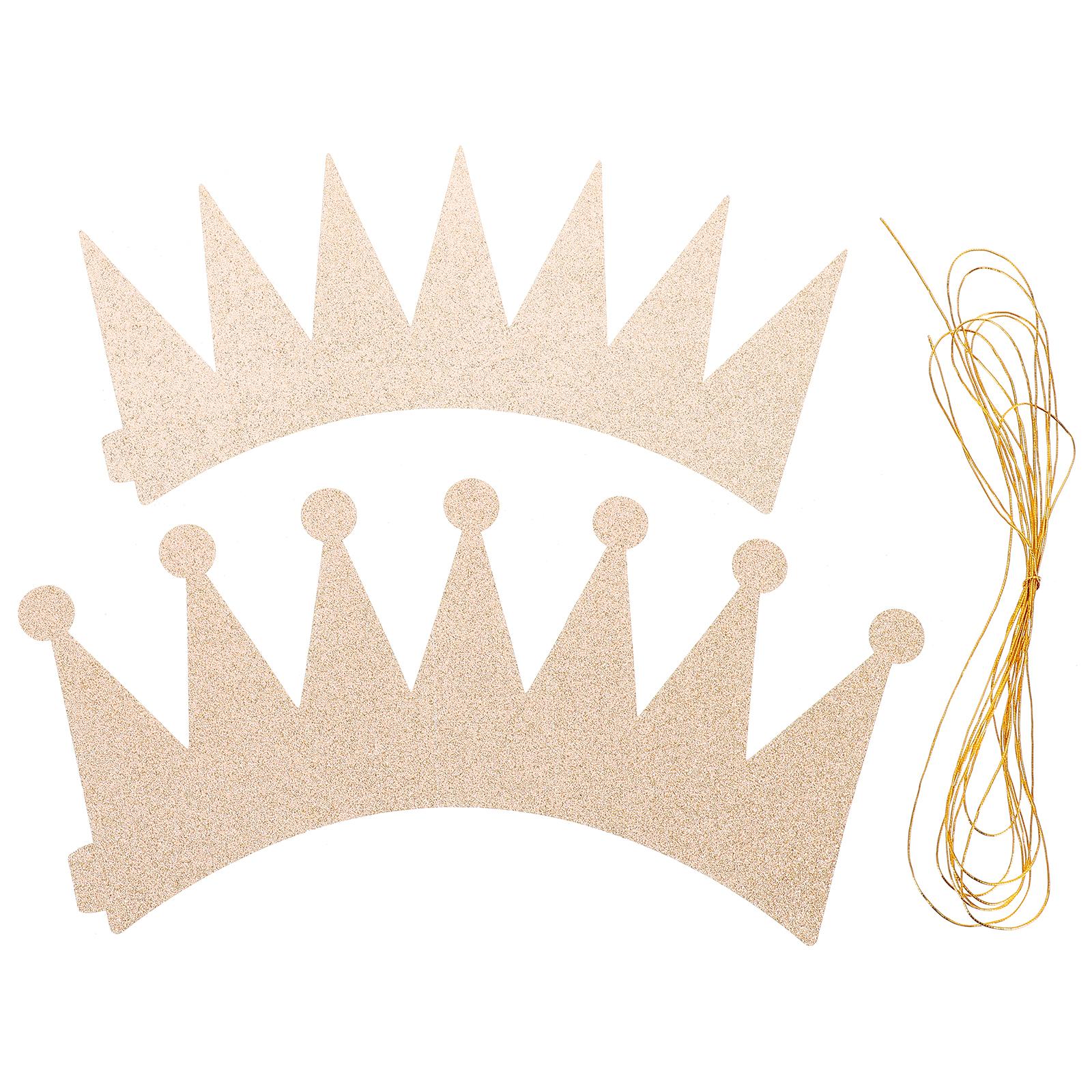 6Pcs Glitter Birthday Crown Hats Glittery Prince Crowns Party Accessories for Kids Adults Birthday Celebration