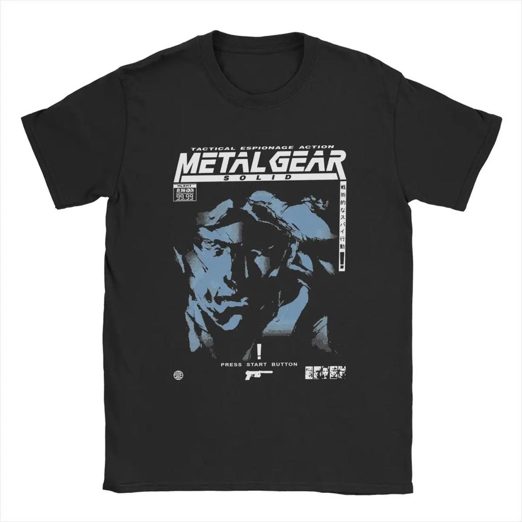 Novelty Game Metal Gear Solid Option C T-Shirt for Men Round Collar Cotton T Shirts MGS Gothic Phantom Hipster Short Sleeve Tees