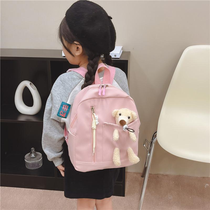 Adorable Cartoon Bear Kids Backpack Cute Nylon Breathable School Bag For Toddlers