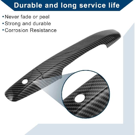 Car Door Handle Cover Trim for Honda Civic 2006-2011 |Side Door Handle Cover| Durable| 1 Set Carbon Fiber Black