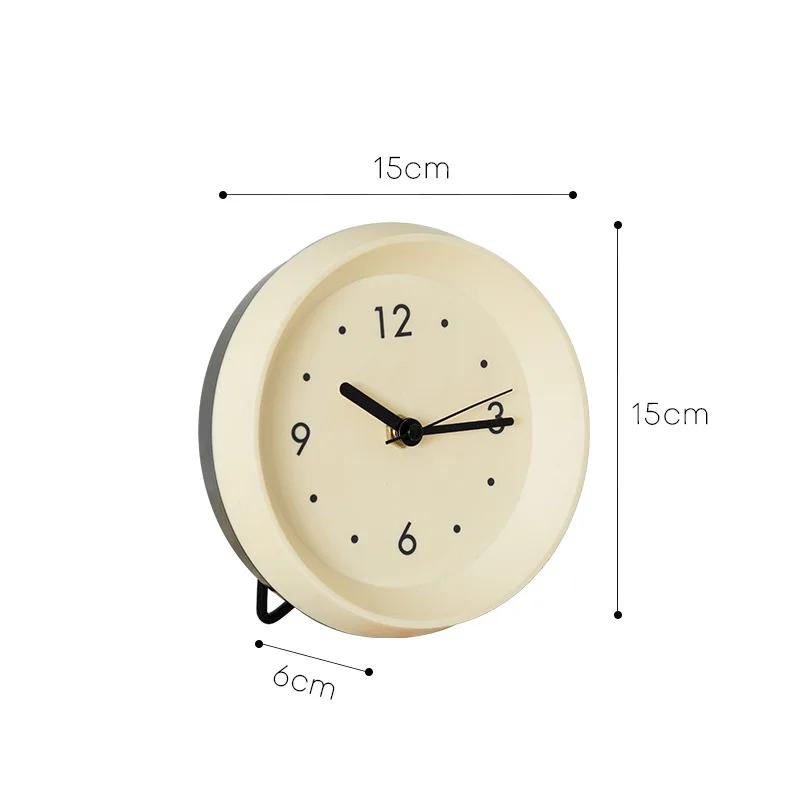 

Nordic Ins Style Silent Clock Desktop Decorative Simple Small Clock Desk Bedside Ornament for Bedroom Office Study Gifts