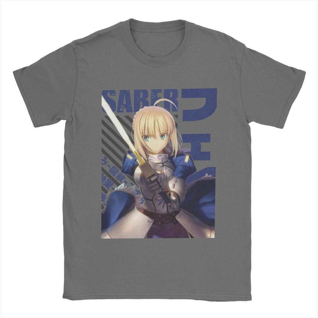 Amazing Fate Stay Night Saber T-Shirts Men O Neck Cotton T Shirts Anime Short Sleeve Tees Plus Size Clothing