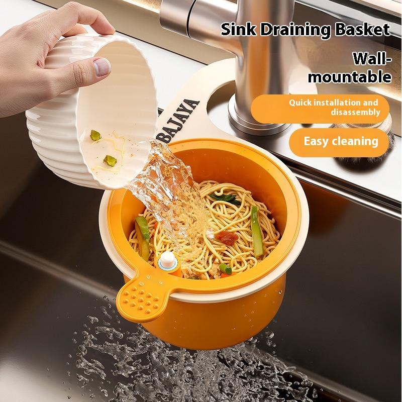 1Pcs Kitchen Sink Filter Drainage Bowlleak-Proof Filter Multifunctional Strainer Basketadjustable Hanging Sink Drain Basket