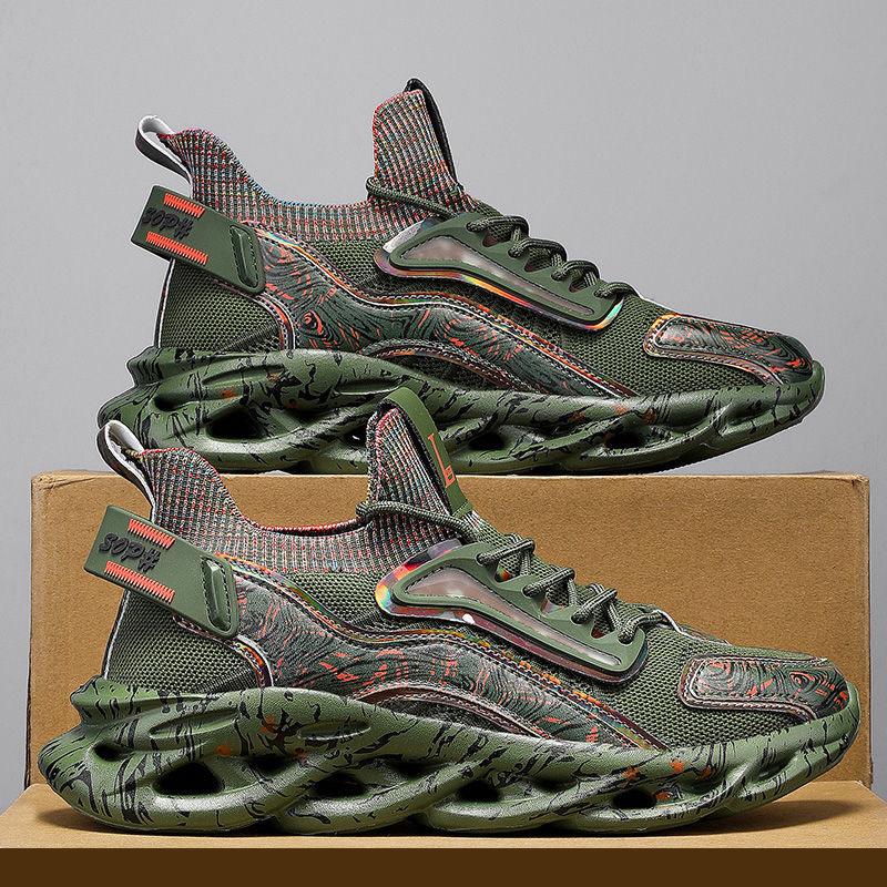 

Мужская обувь Кроссовки Мужские теннисные туфли класса люкс Мужские повседневные кроссовки для бега Дышащие модные лоферы Кроссовки для мужчин 46 зелёный