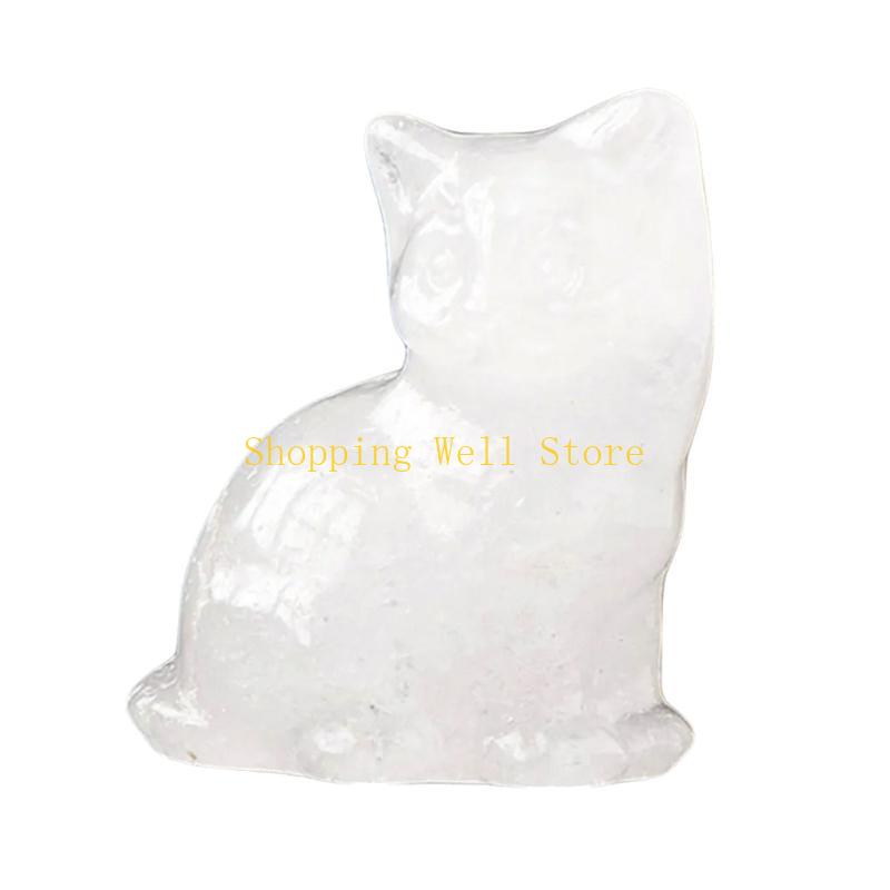 KX4B Crystal Lucky Cats Miniature Figurine Collectibe Gift for Celebration Birthday Housewarmings Fengshui Decors Ornament