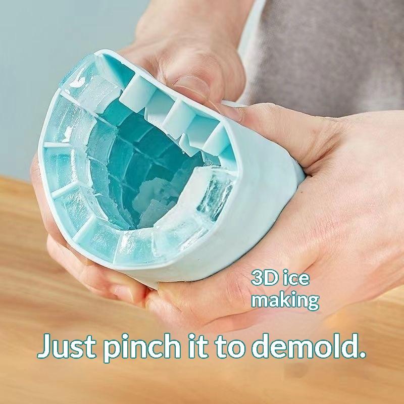 Mini Stampo per Cubetti di Ghiaccio in Silicone Secchiello per Ghiaccio Rotondo Scatola per Conservazione Ghiaccio Domestico Fai da Te Congelatore per Frigorifero Produttore di Ghiaccio Strumenti Creativi per Bar