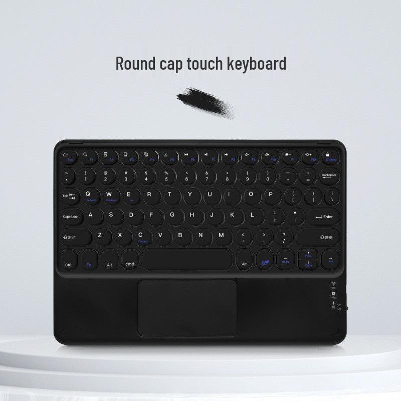 Compatible Bluetooth Keyboard with Magnetic Attachment for iPad, Huawei Phone, and Tablets - Round Key, Touch, and Wireless Charging Features