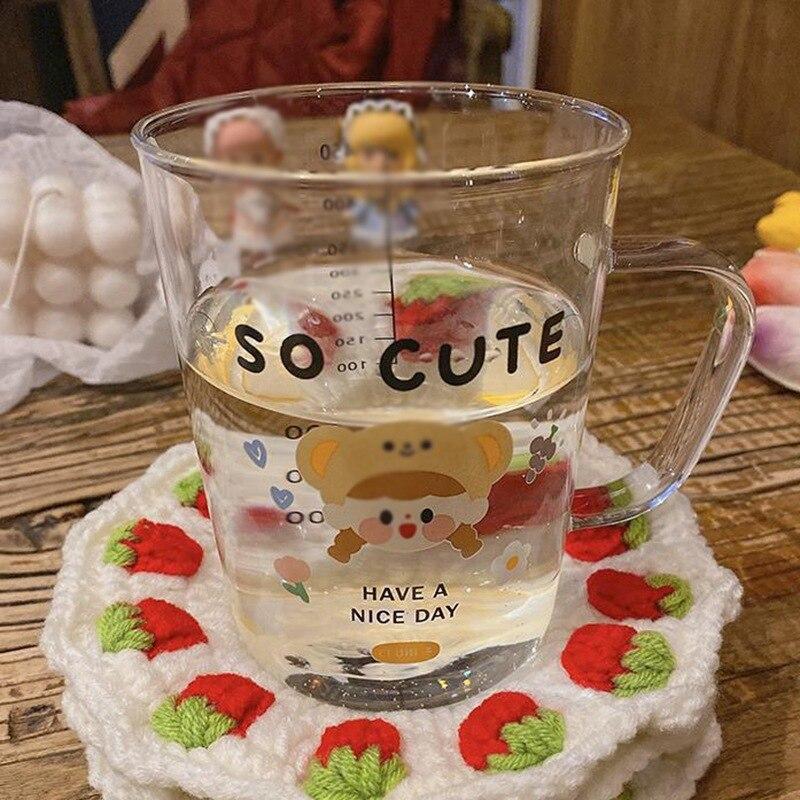 Handgefertigter Gewebter Liebe Erdbeer-Tassenuntersetzer