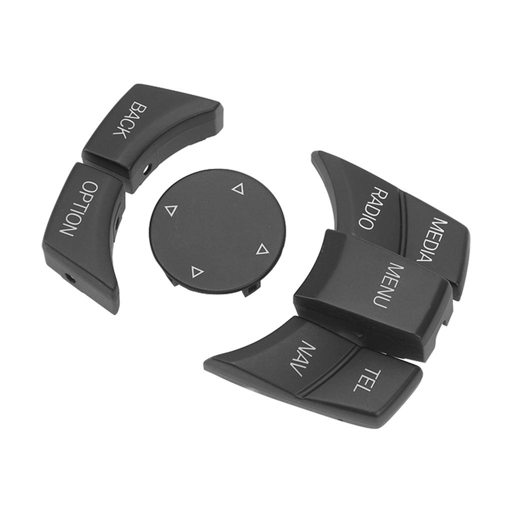 6 ცალი მანქანის მულტიმედიური მართვის ღილაკი, დახვეწილი, კომფორტული შეხების ღილაკის საფარი, თავსებადი 1 3 5 6 სერიის მოდელებთან, მქრქალი შავი