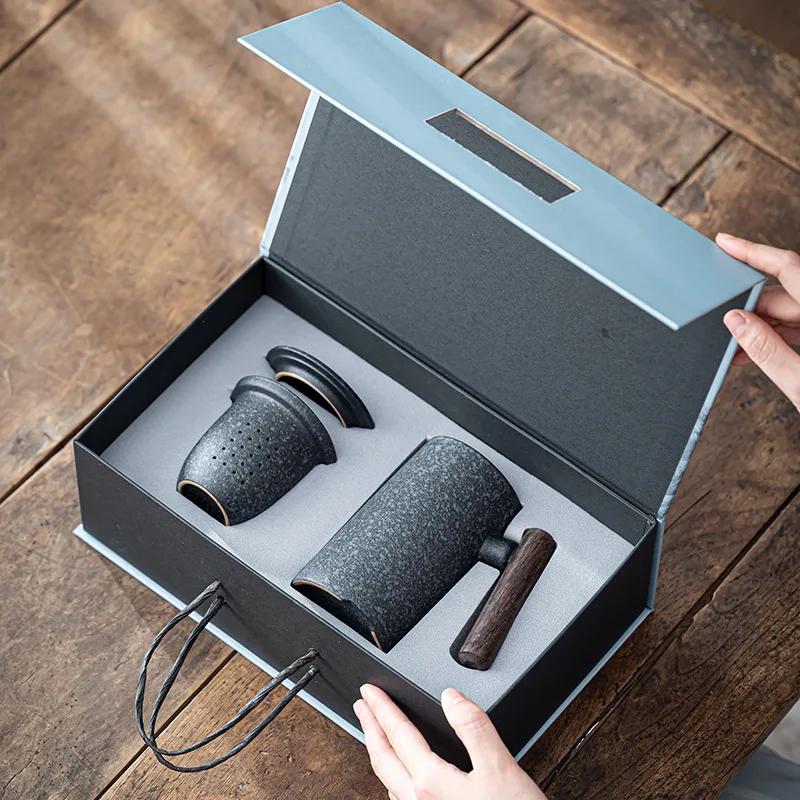 Mug With Lid and Tea Drain Mug for Coffee Business Gift Teaware Cafes Coffe Ceramic Cup Aesthetic Coffee Cups Personalized Gifts