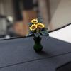 Mini Sunflower Black Cat Figurines Miniatures Home Office Desktop Decoration Car Inner Center Console Ornament Accessories