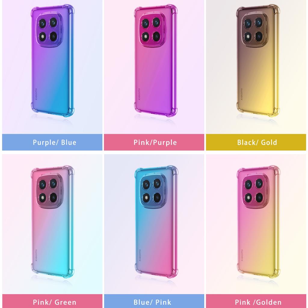 Four-corners Shockproof Gradient TPU Case for Xiaomi Redmi Note 1 Pro G 14 Pro+ Plus Protective Cover Fundas Coque Capa