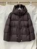 New hooded medium and long down jacket women's thickened drawstring waist temperament loose bread jacket warm winter jacket