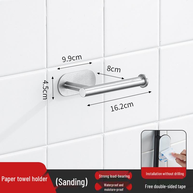 Stainless Steel No-Drill Wall-Mounted Towel and Toilet Paper Holder