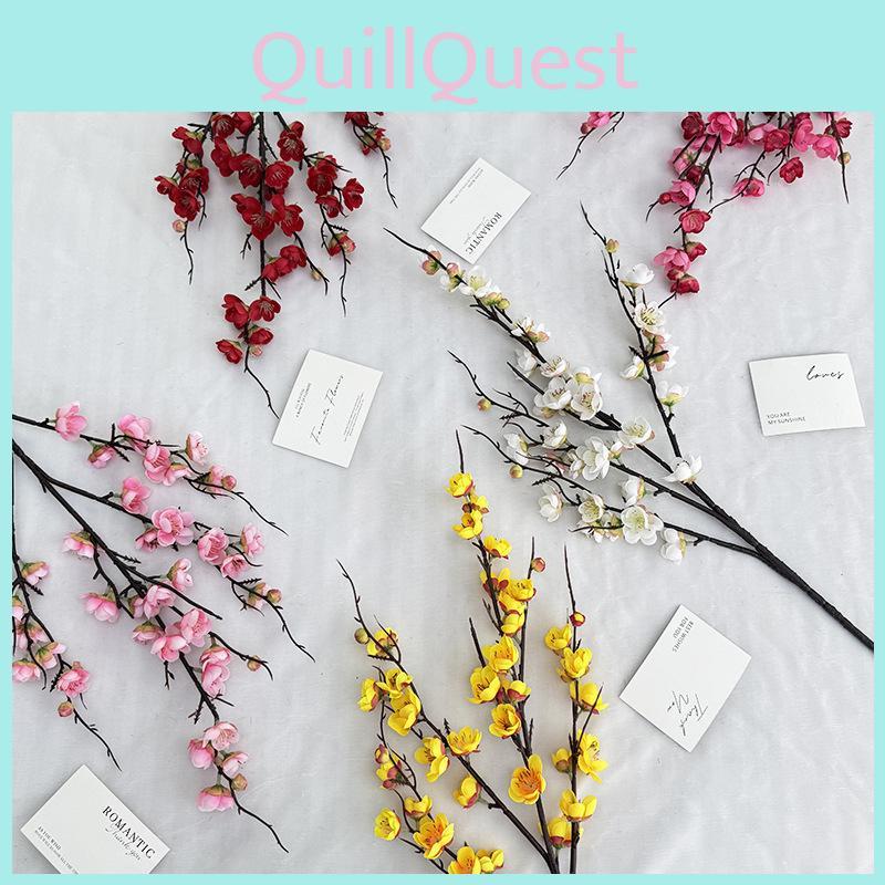 Plum Silk Blossom Flower Home Decor For Party Settings Realistic Flowers Fake