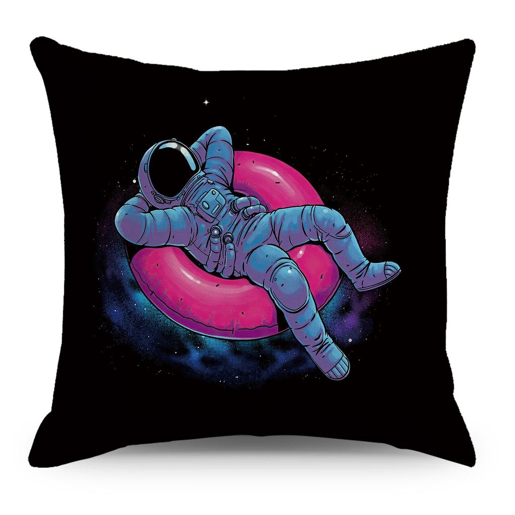 Wish Pillowcase Astronaut Planet Linen Pillow Cushion Cover