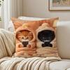 Vibrant Style Charming Kitten Pillow Case Breathable Organic Short Plush Cushion Covers Wrinkle-Resistant Soft Durable