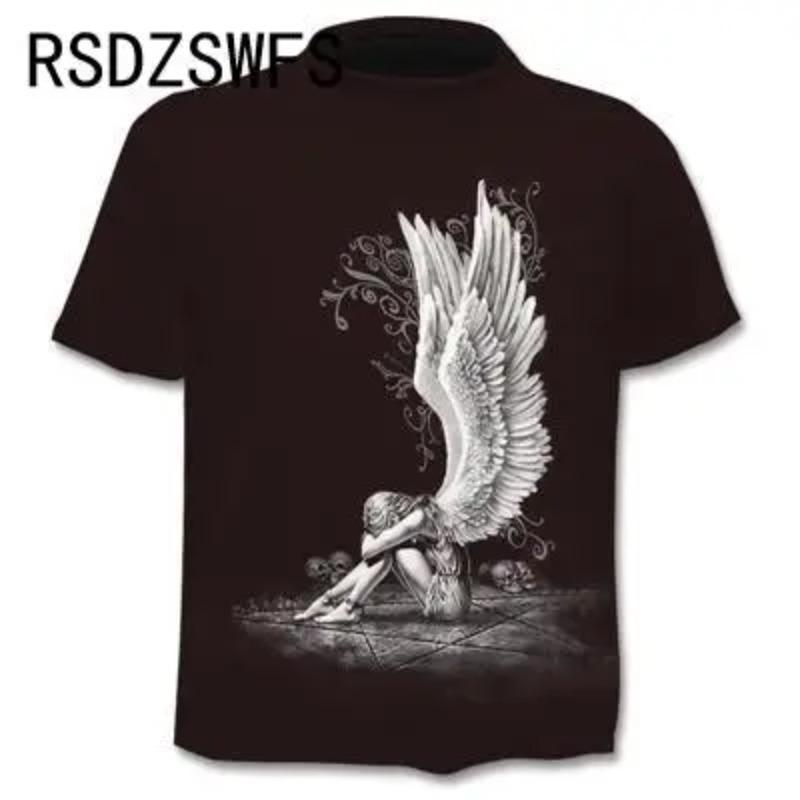 Round Neck 3D Skull Printed Top Fashionable Casual Short Sleeved Men's T-shirts - Soft Medium Stretch Polyester Fabric Summer Relaxed Fit Clothing