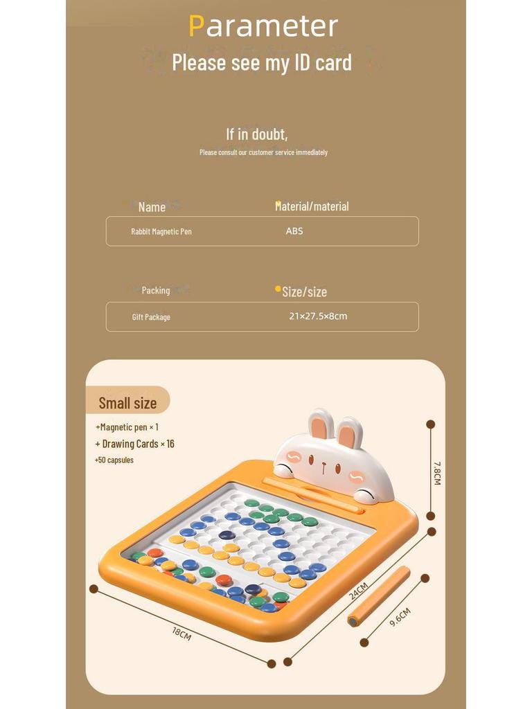 Quadro Magnético de Desenho de Coelho para Crianças - Melhora o Foco, Educacional, Criativo, Brinquedo Esclarecedor