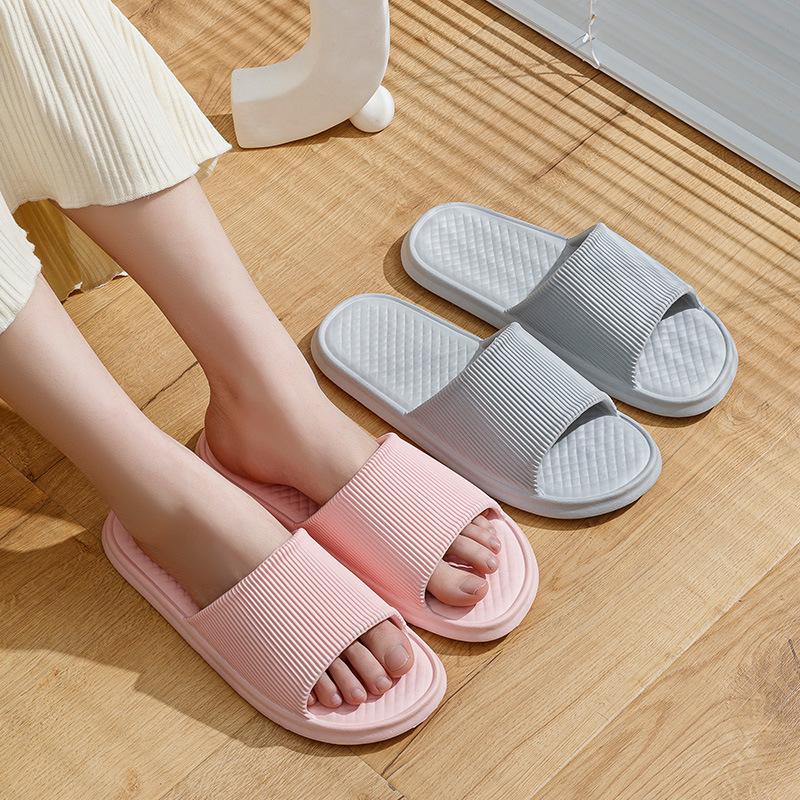 Lightweight Non-Slip Striped Summer Bathroom Slippers for Men & Women