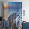 Santorini Insel in Griechenland Sonnenuntergang Chiffon Transparente Vorhänge für Wohnzimmer Schlafzimmer Küchendekoration Fenster Voiles Tüllvorhang