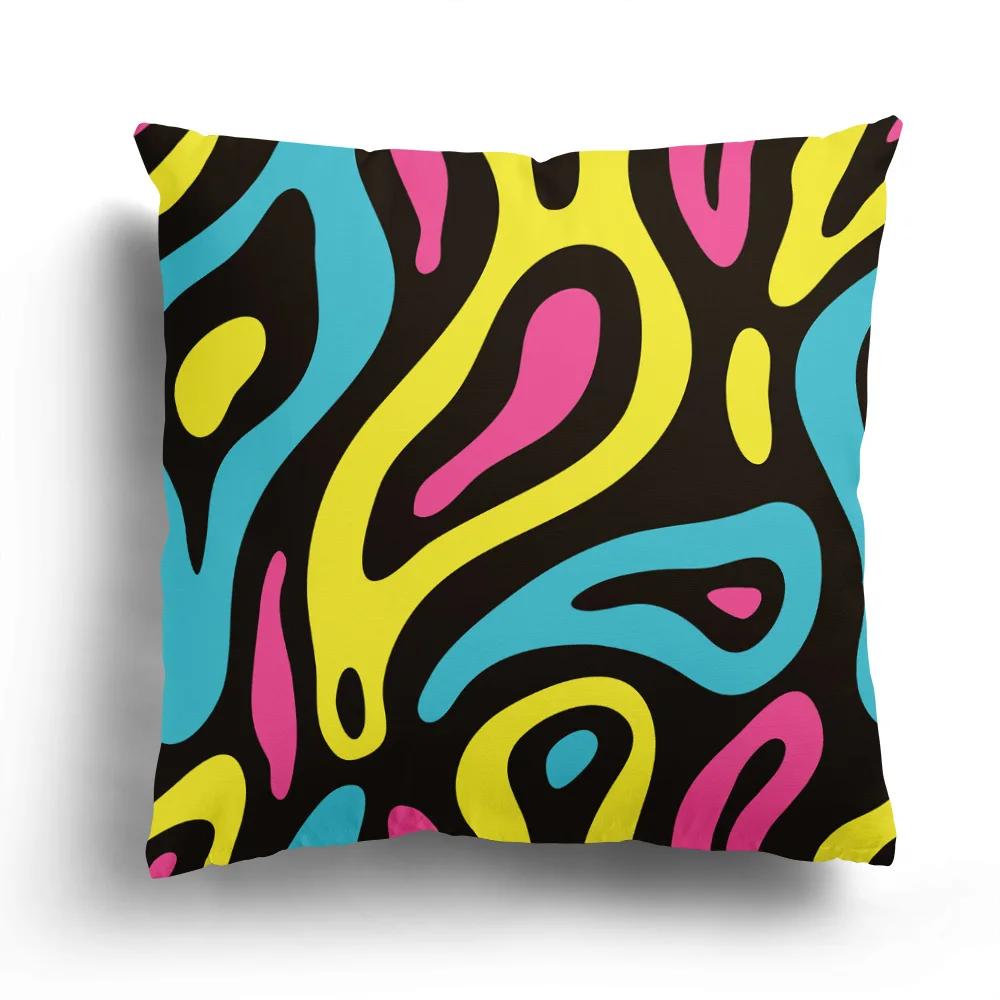 Retro Ethnic Totem Plush Pillowcase Home Sofa Cushion Cover Cartoon Pattern